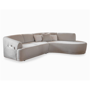 Siena - canapé d'angle droit - 5 places - en tissu - Beige