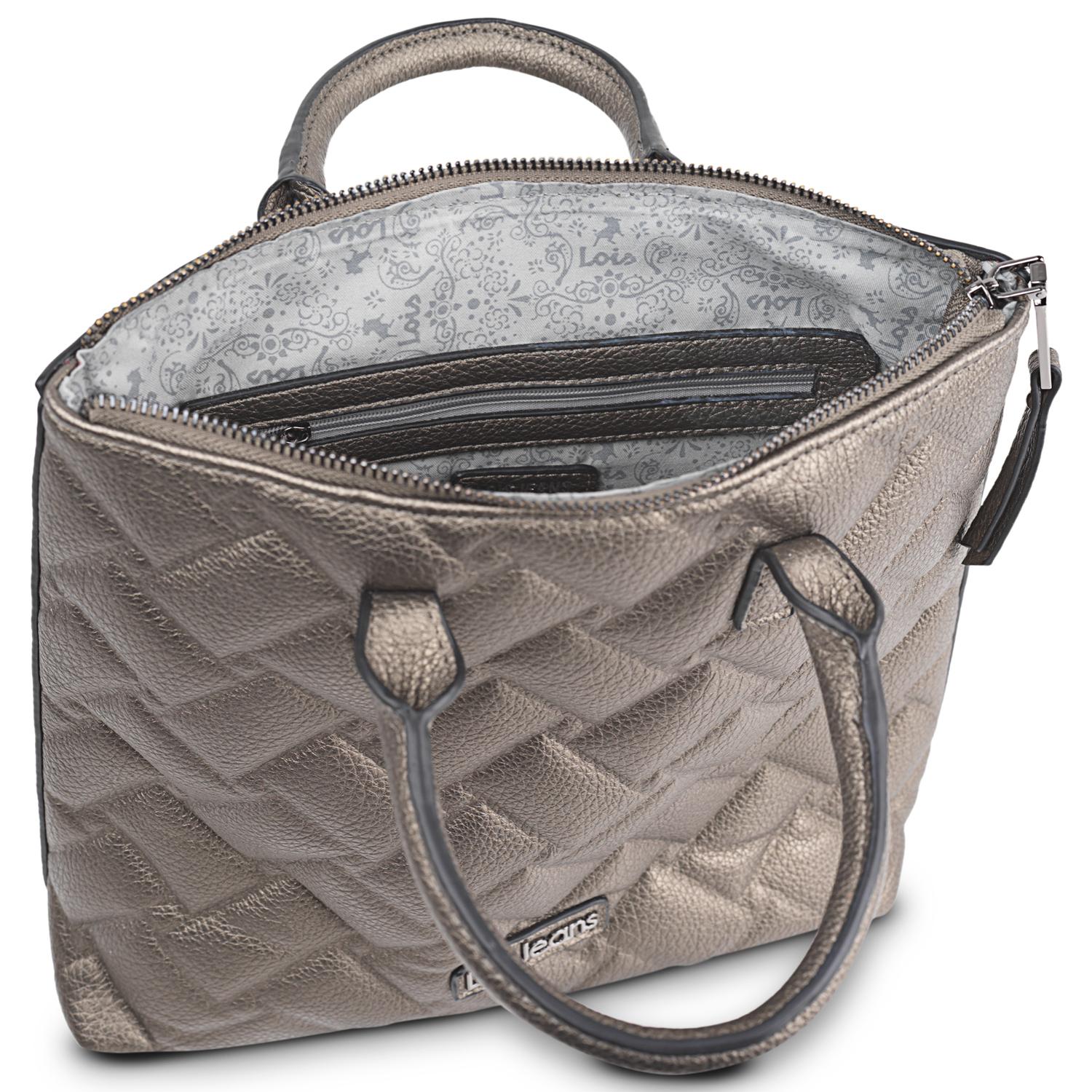 Bolso Mochila Mujer Lois Dewey Plata Oscuro