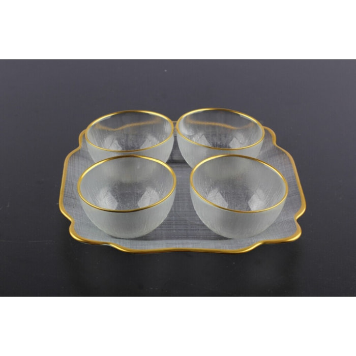 Bol en verre bords dorés 9x9x3cm