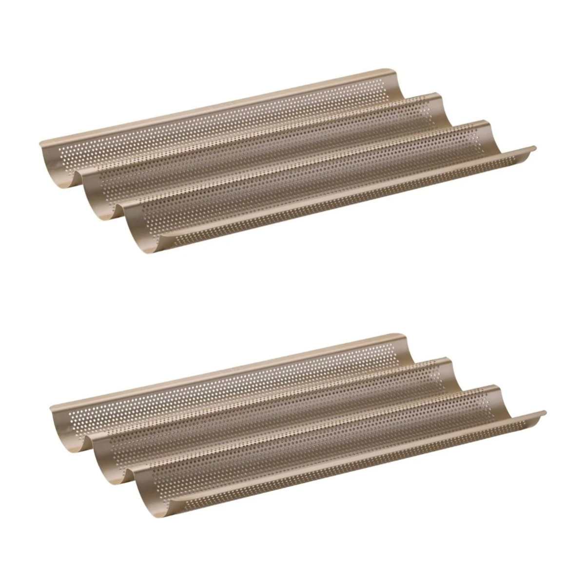Lot de 2 moules à gâteaux 38,5/24,6/3 cm en acier Zenker Mojave Gold
