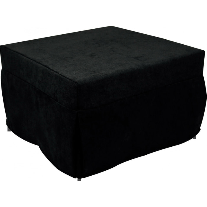 Pouf Arno, Poltrona multiuso, Poltroncina sacco, Pouf poggiapiedi, Made in Italy, 78x78 h45 cm, Nero