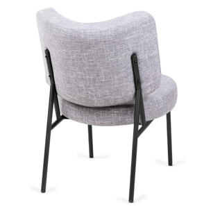 Sillón comedor gris acolchado butaca salón de diseño silla cómoda