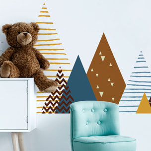 Stickers muraux enfants - Décoration chambre bébé - Autocollant Sticker mural géant enfant montagnes scandinaves ULRIKA