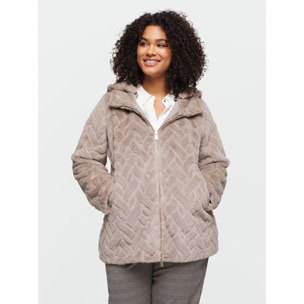 Fiorella Rubino - Chaquetón bimaterial con interior de Sorona® Aura - Beige