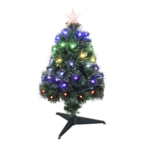 Árbol árbol de navidad de fibra óptica con 60 luces led rgb y 8 funciones de color h.60cm