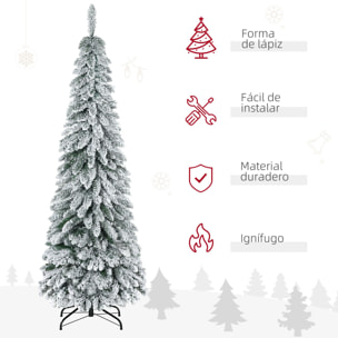 Árbol de Navidad Artificial 180 cm Árbol de Navidad Nevado con 523 Ramas Soporte de Acero Plegable Decoración para Hogar Fiestas Verde