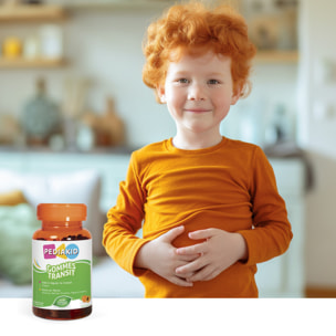 PEDIAKID - Gommes Transit - Complément alimentaire à base de fruits et d'Avoine - Riche en fibres - Aide à réguler le transit intestinal - Arôme naturel abricot - 60 gommes - Lot de 2