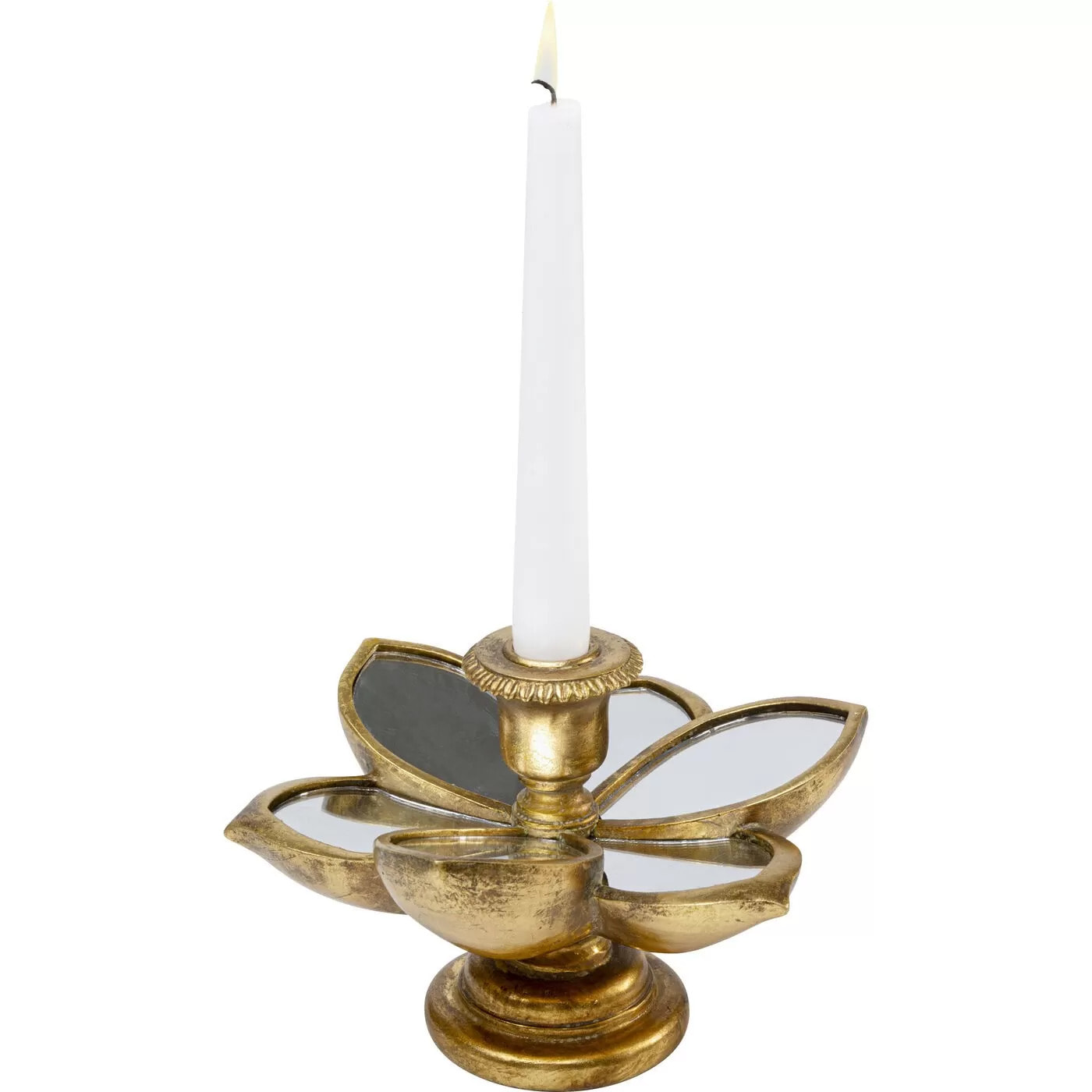 Bougeoir fleur dorée 12cm Kare Design