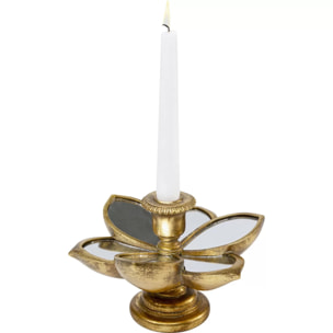 Bougeoir fleur dorée 12cm Kare Design