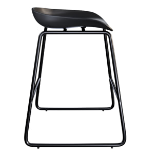 Lot de 2 chaises pour îlot central H65,5 cm noires - Yoshi