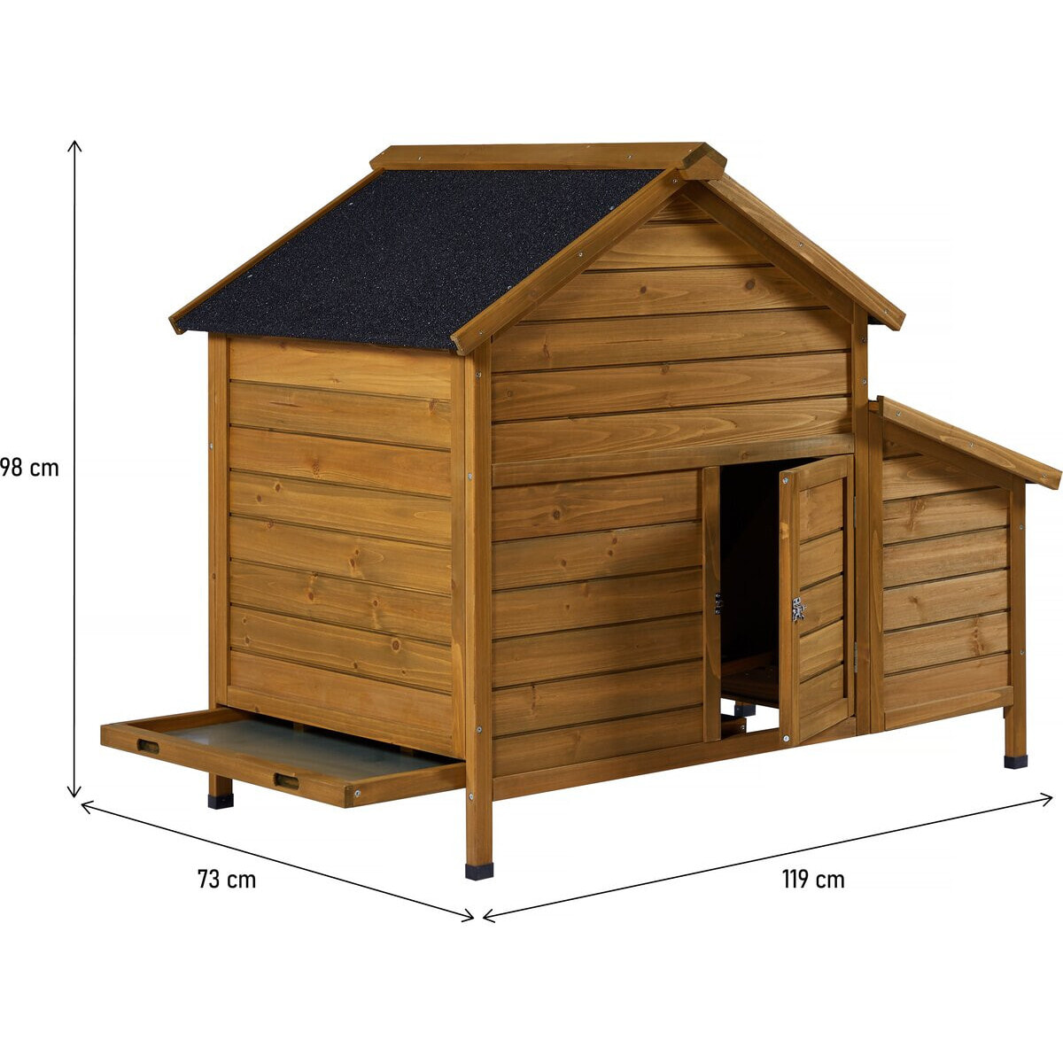 Poulailler avec pondoir en bois "Cocotte" - Marron