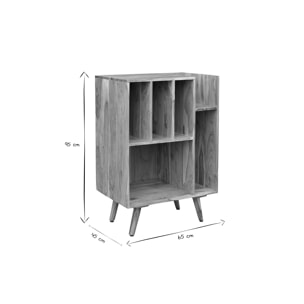 Meuble de rangement vinyles en bois massif L65 cm VIRGILE