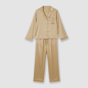Pijama largo satén friday beige