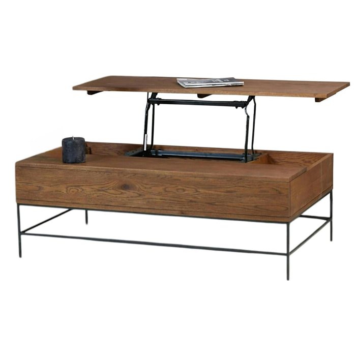 Table basse plateau relevable en chêne OKA