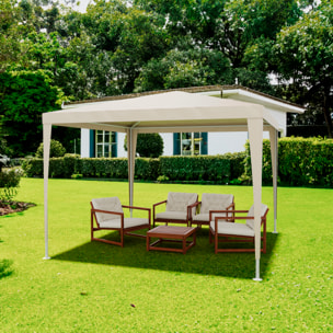 Gazebo 3x3 M Struttura Acciaio Copertura PE 110 gr/m² Impermeabile Idrorepellente Resistente Raggi UV Tenda Picnic Campeggio Esterno Giardino Tortora
