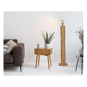 Lampadaire morceaux de teck exotique naturel assemblés - PONGO