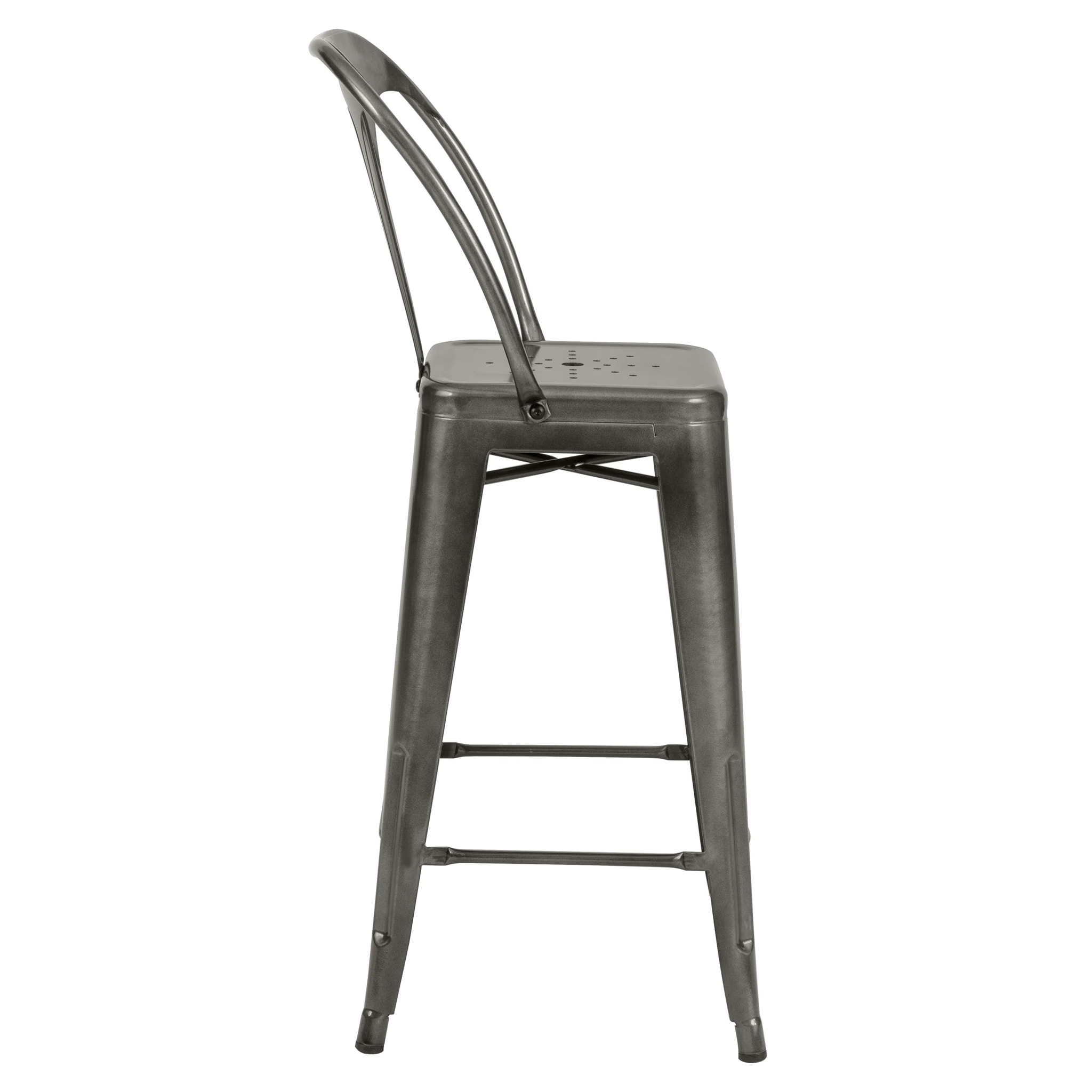 Lot de 2 chaises pour îlot central 67 cm en métal gris anthracite - Indus
