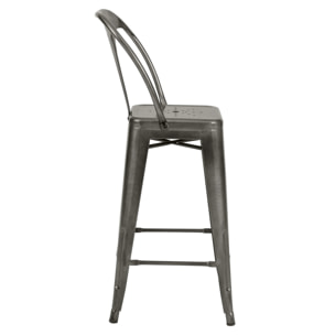 Lot de 2 chaises pour îlot central 67 cm en métal gris anthracite - Indus