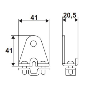 Butée de tourniquet marseillais + tampon 41x41x20.5 mm TORBEL - 9408606