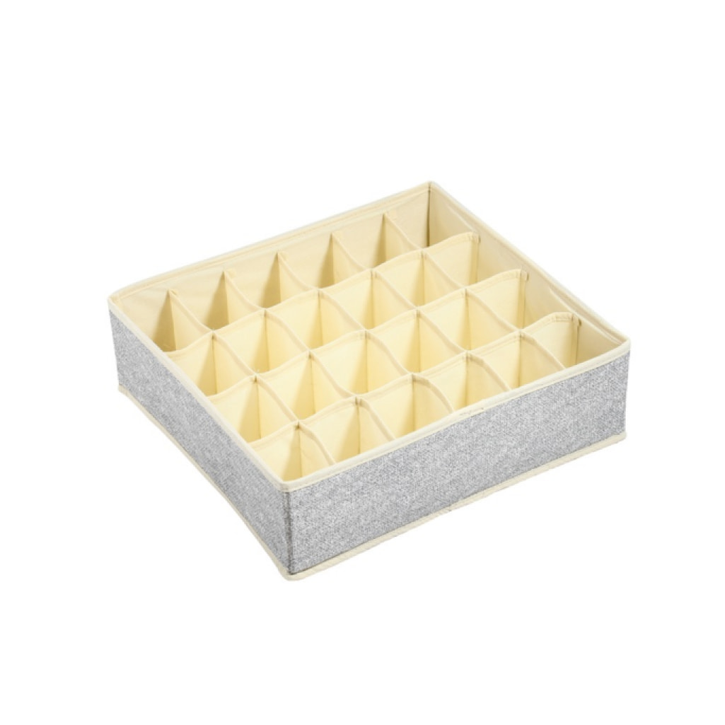 Lot de 4 Boà®tes Tiroir de rangement micrcoaéré et respirant avec compartiments Gris MSV