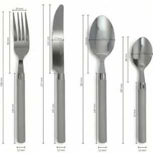 Set 24 Posate in Acciaio Inox 18/10, lavabile in lavastoviglie, design materico, Intrecci