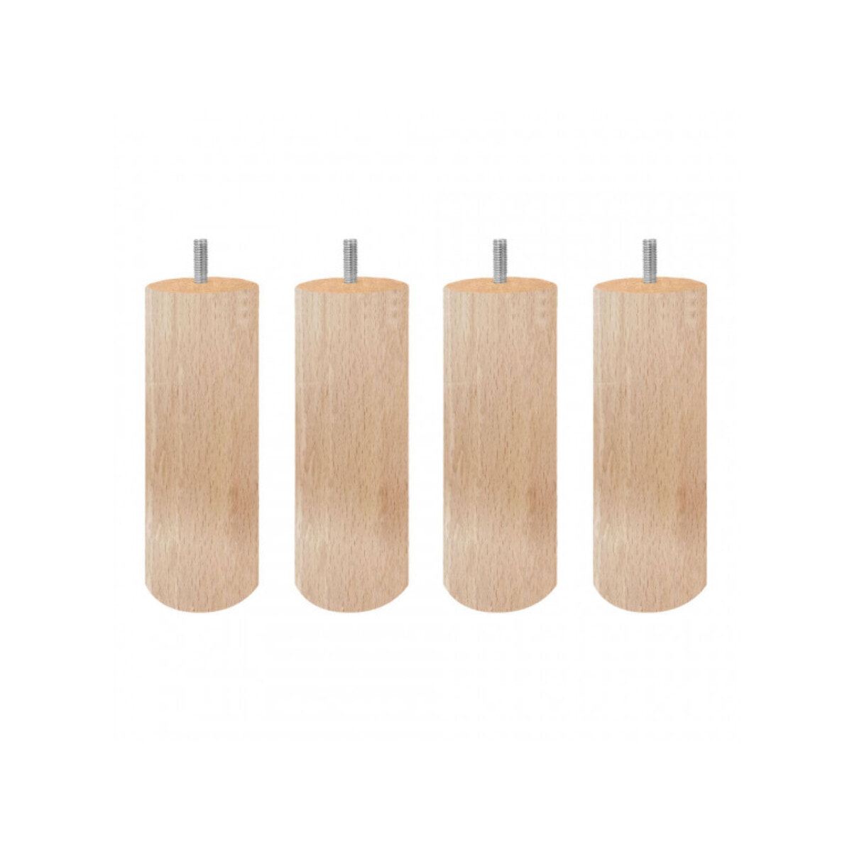 Pieds de lit 15 cm ronds en bois - 5 coloris - lot de 4 - EDDY