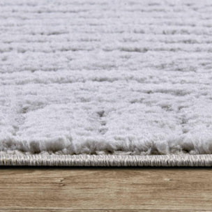 Tapis salon, motif géométrique, texture relief, lym chaleureux