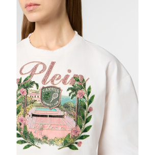 PHILIPP PLEIN Cropped T-Shirt Cannes Tennis Club