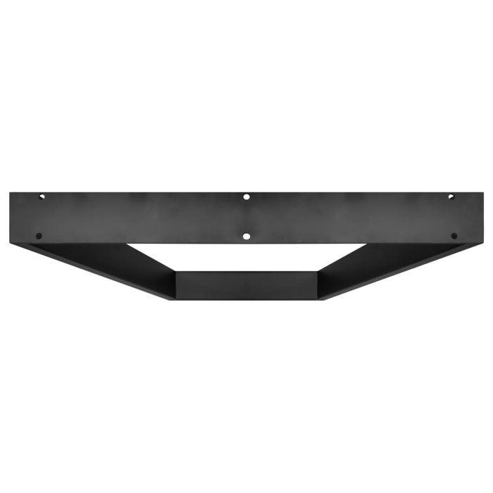 TRAPEZOID - Set di 2 piedi per tavolo in acciaio polverizzato con forma trapezoidale. Colore nero. Altezza da terra 71cm