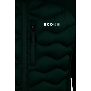 Abrigo para hombre ECOON ECOActive Hybrid Insulated Jacket with cap - Verde Oscuro