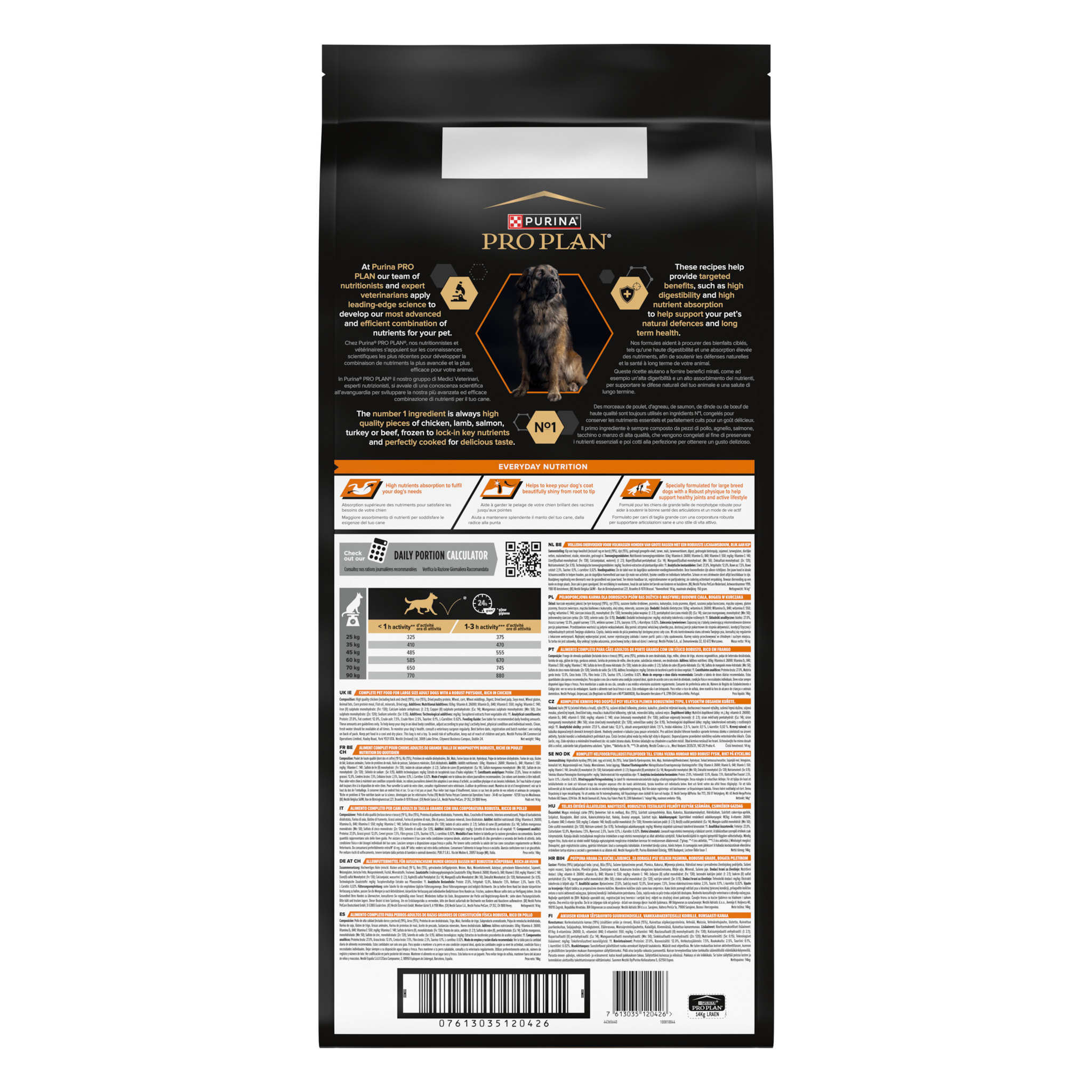 PRO PLAN Chien Large Adult Robust Everyday Nutrition Poulet 14KG