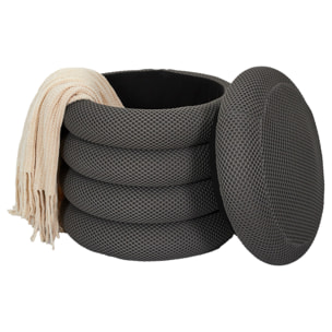POUF RANGEMENT ATOME GRIS