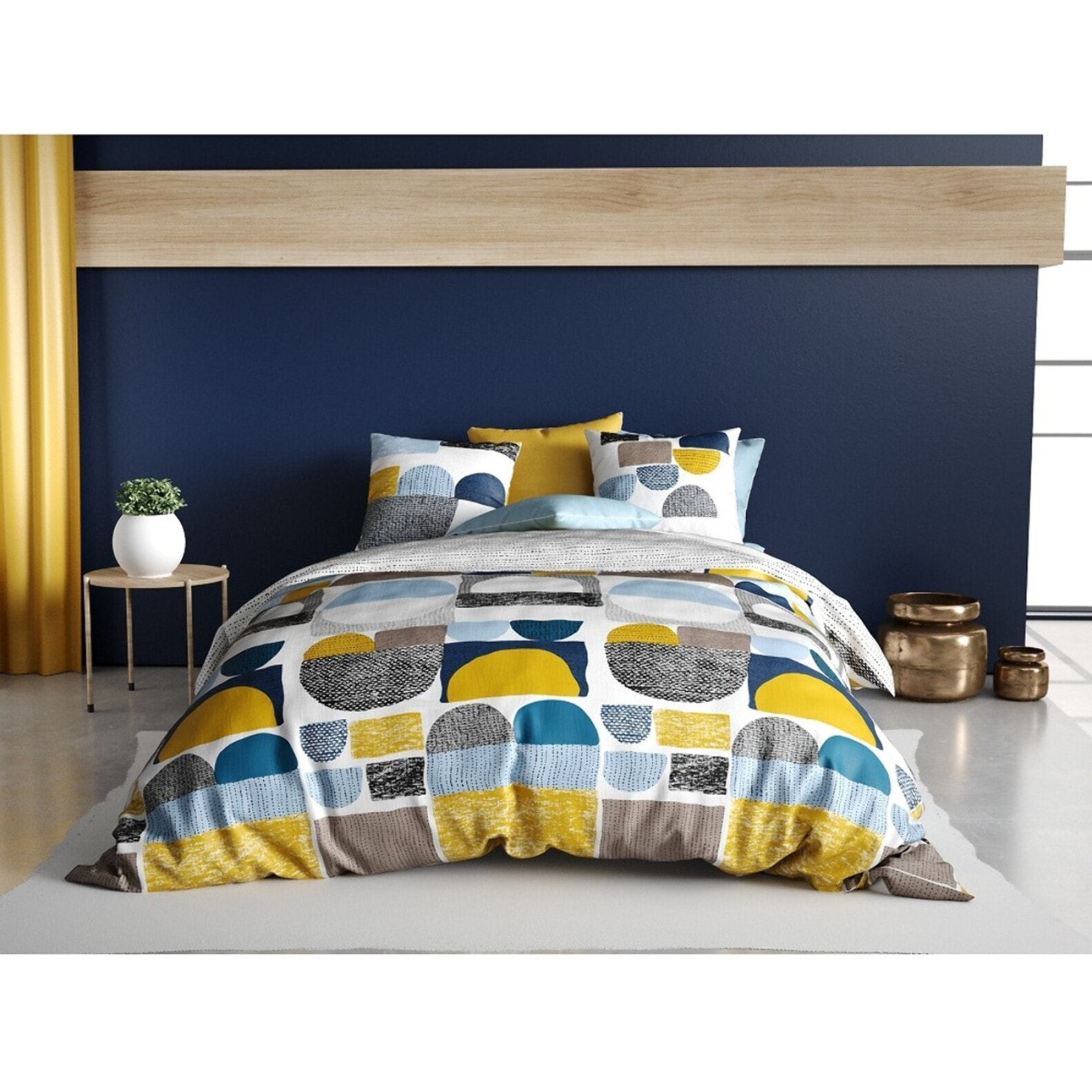 Parure Housse De Couette 3pcs 100% Coton 57fils Astra