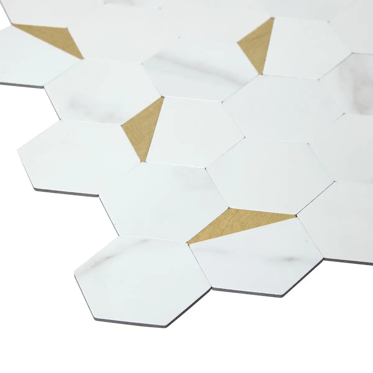 Lot de 2 stickers muraux Mina 31x30cm hexagones blancs
