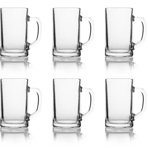 Set de 6 chopes à bière Excelsa – Amburgo, Verre Transparent 32 cl