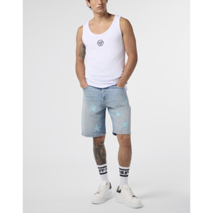 PHILIPP PLEIN Cotton Tank Top Hexagon