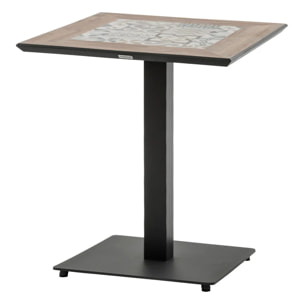 Table de jardin bistro "Lambada" céramique & graphite 2 places en acier et céramique