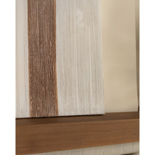 Tableau blanc et marron décoratif sur coton avec cadre en bois peint à la main à la peinture à l'huile en différentes tailles