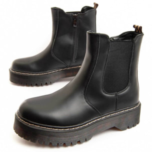 Botín De Plataforma - Negro - Altura: 4 Cm