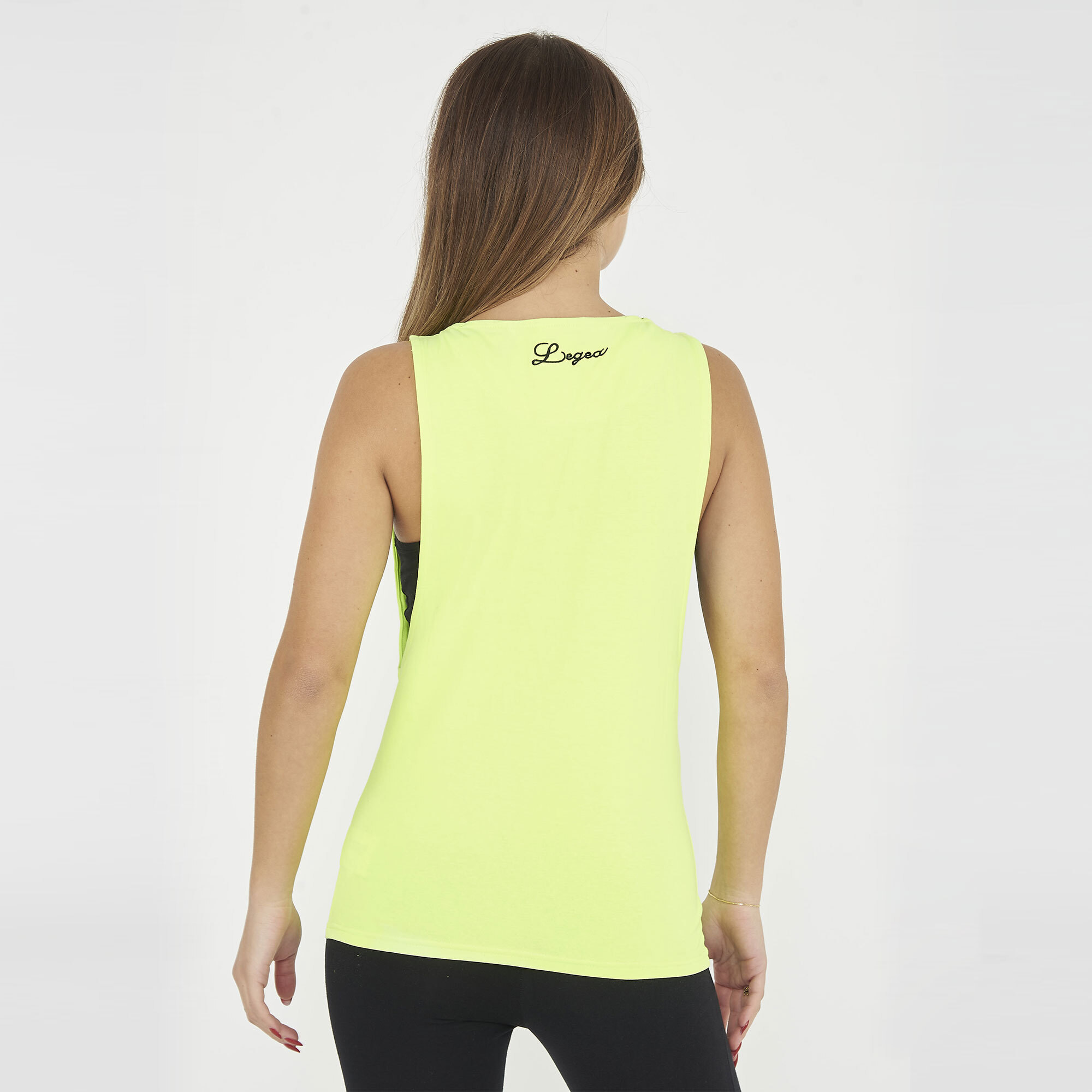 Canotta palestra da donna NISHER giallo fluo