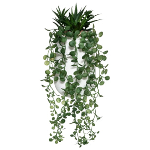 Composition des plantes arificielles pot cimentH33cm