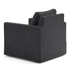 Serena - fauteuil déhoussable en velours texturé - Gris Anthracite