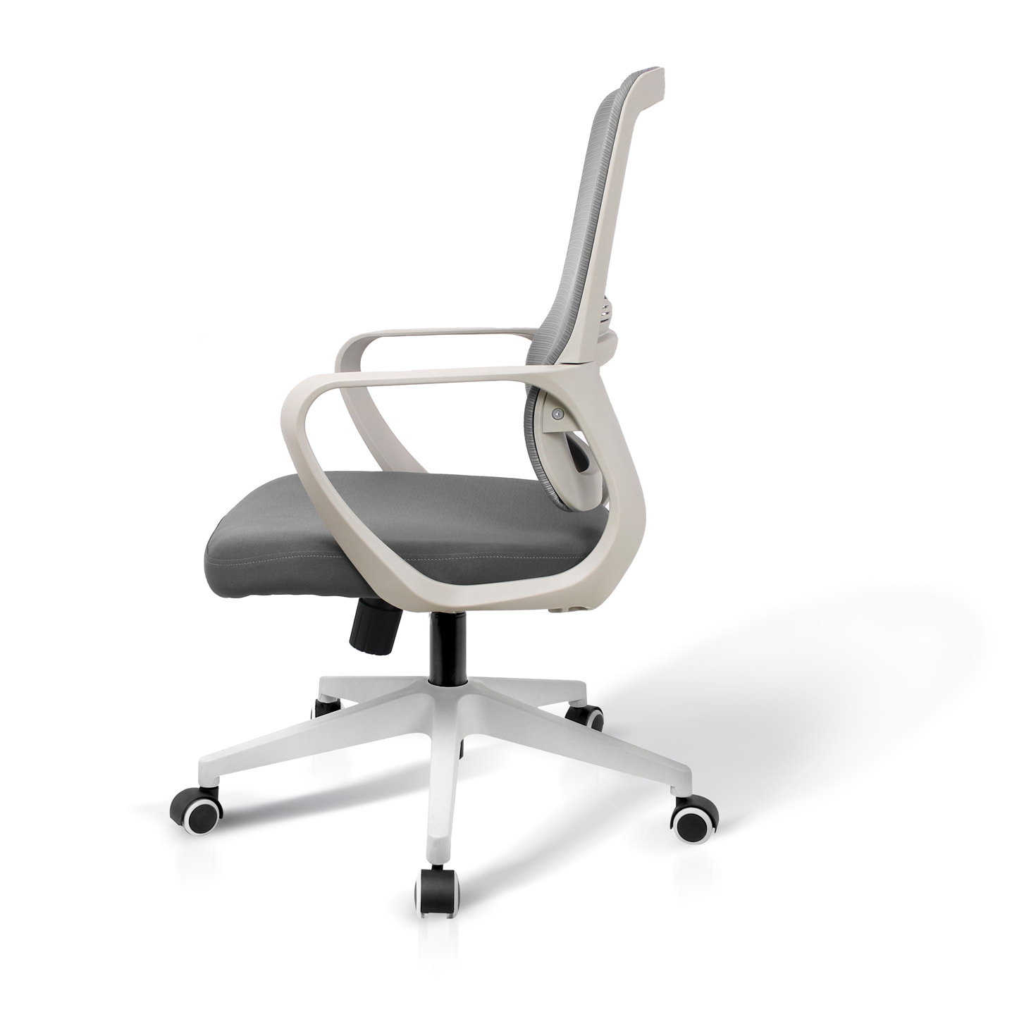 Silla de estudio Leah tela gris 107x66x61 cm