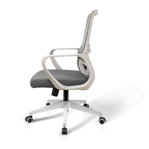 Silla de estudio Leah tela gris 107x66x61 cm