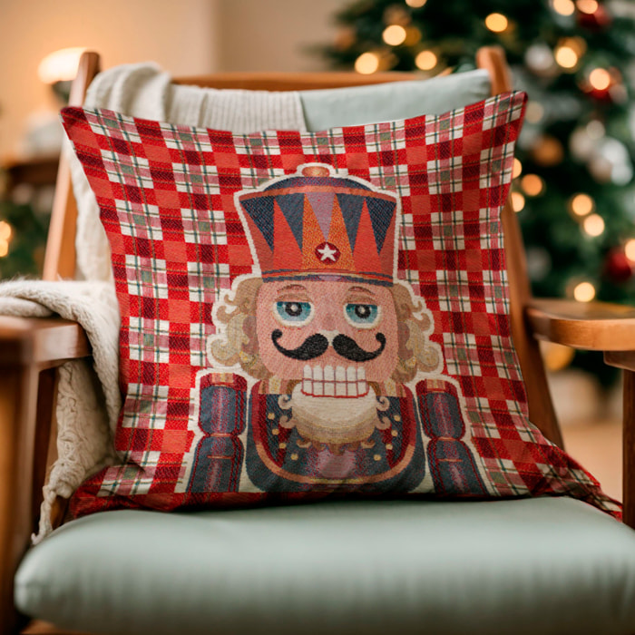 COPPIA CUSCINI ARREDO JACQUARD SFODERABILI 50X50 CM SCHIACCIANOCI