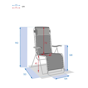 Fauteuil relax de jardin "Silos" bleu canard en acier traité époxy