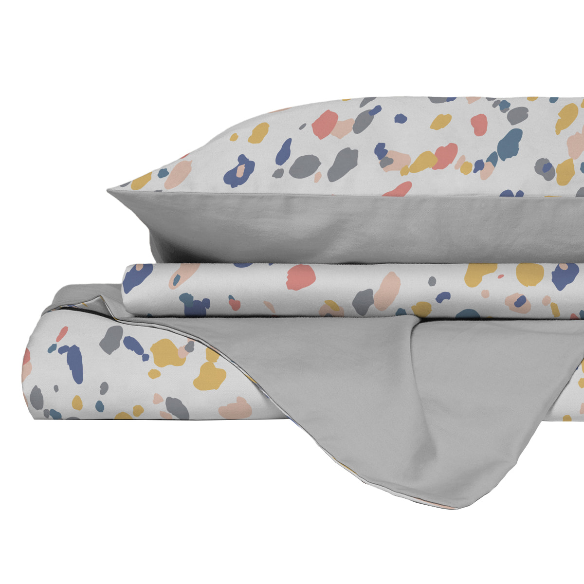 PARURE COPRIPIUMINO WATERCOLOR MADE IN ITALY COTONE- WT17 MATRIMONIALE