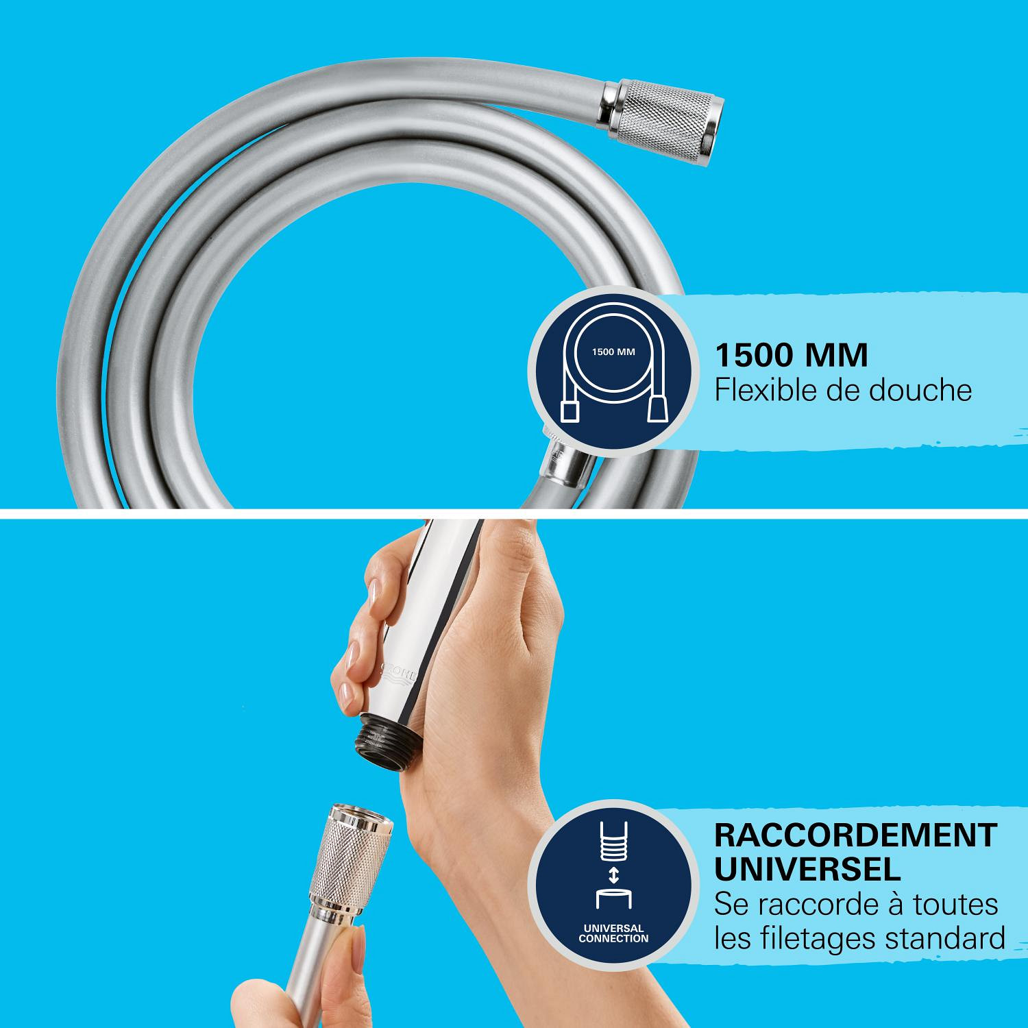 Flexible de douche VitalioFlex Trend 1,5 mètres