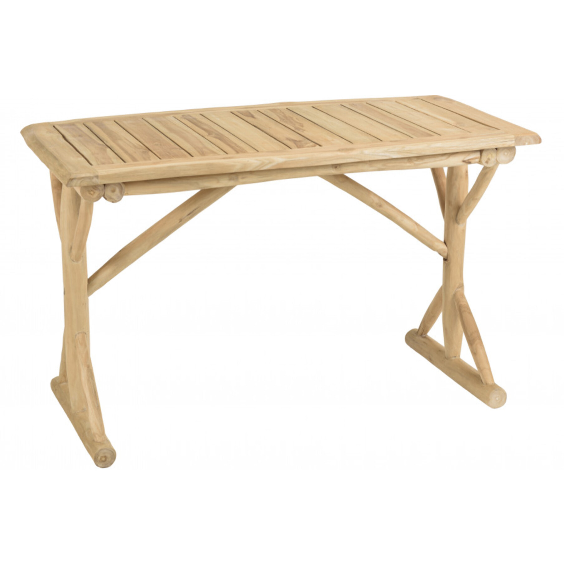 WILL - Bureau 120x60cm en branches de teck naturel