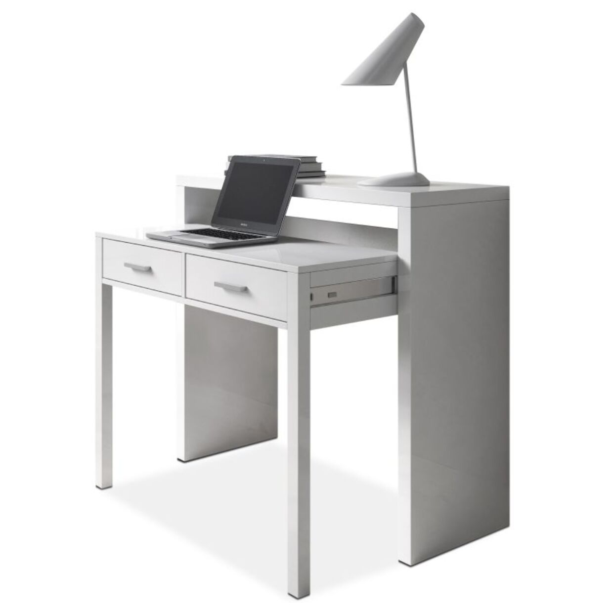 Mesa de escritorio extensible Zira Blanco Artik (Blanco Mate)
